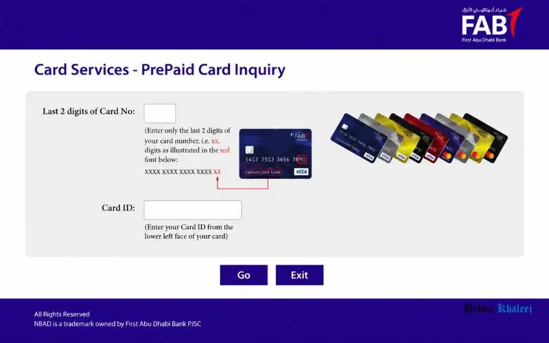 FAB Prepaid Card Inquiry